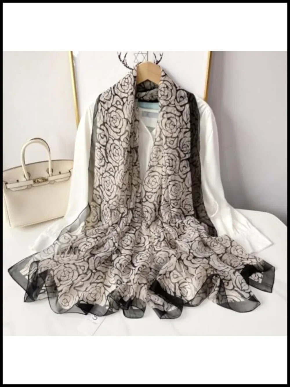 Silk Feeling Scarf for Women Lightweight Large Fashion Shawls Wrap